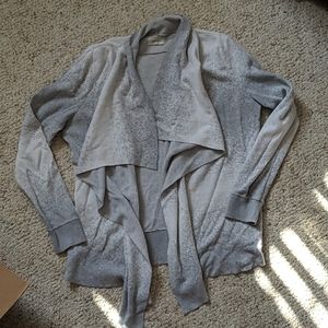Medium Grey and white sweater cardigan